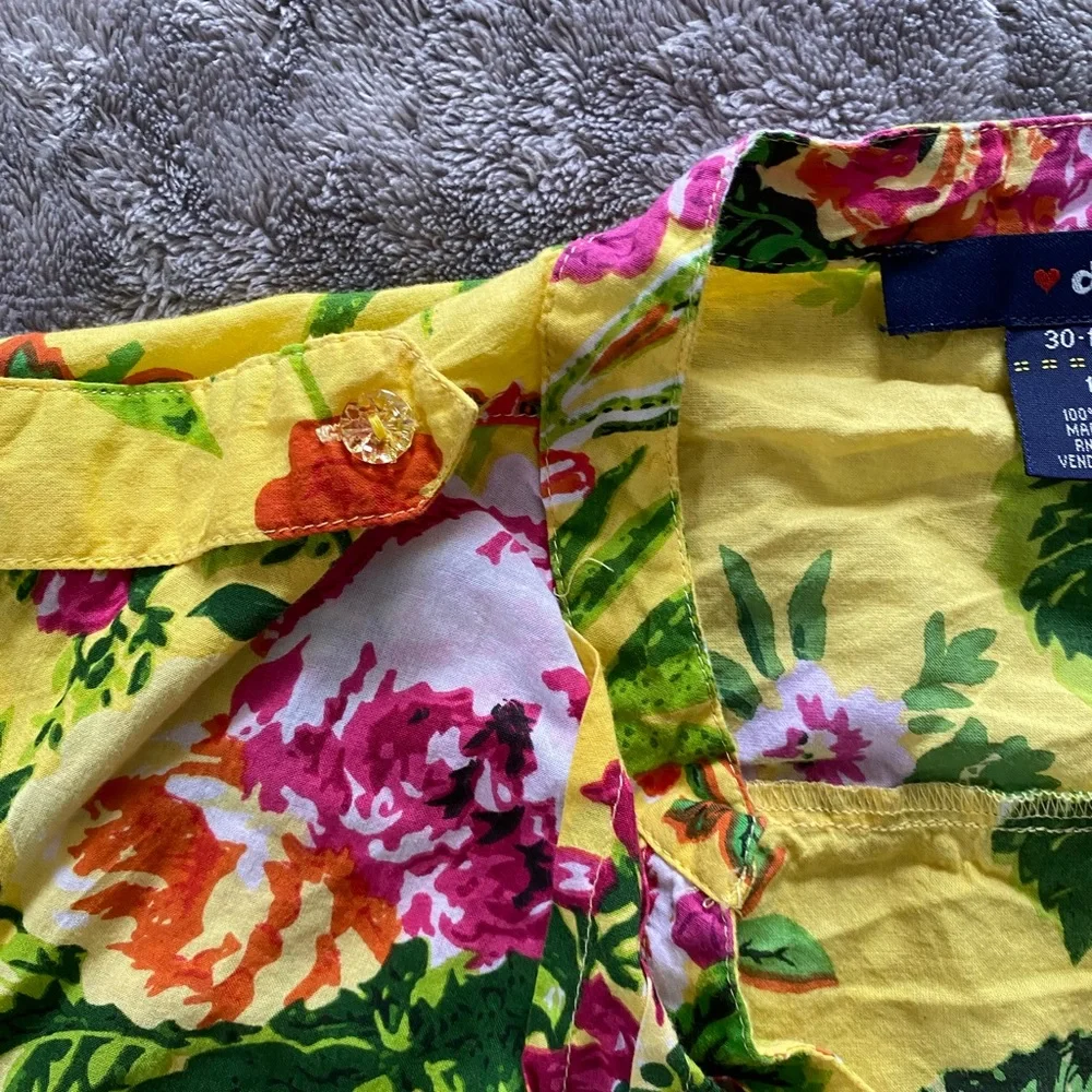 Denim 24/7 Floral Yellow Button-Up Shirt (955) - Picture 7 of 9